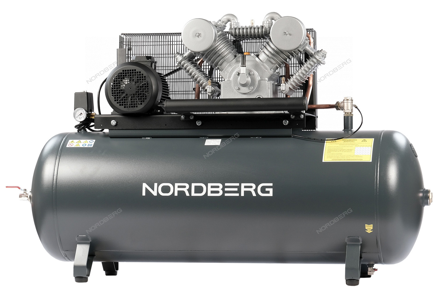 Компрессор поршневой с ременной передачей 380В, ресив. 500л, 1400л/мин NORDBERG NCP500/1400